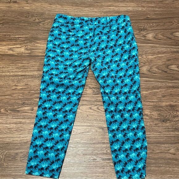 New York & Co The Audrey Pant Slim Leg Ankle 4 Way Stretch Teal Elephants Sz 10 - Picture 8 of 10